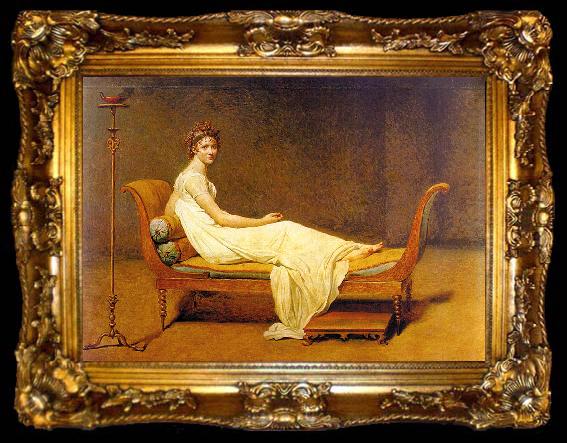 framed  Jacques-Louis  David Portrait of Madame Recamier, ta009-2